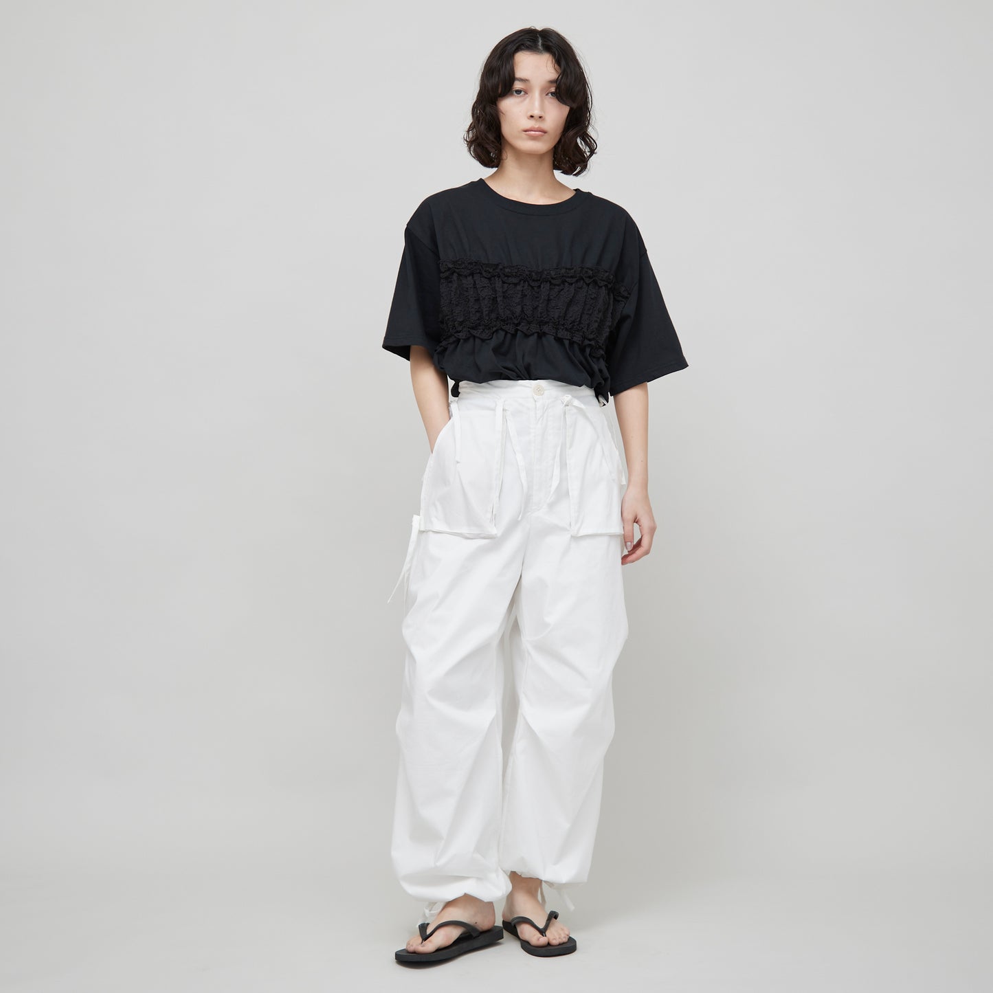 【50%OFF】Shirring Bustier T-shirt(シャーリングビスチェTシャツ)