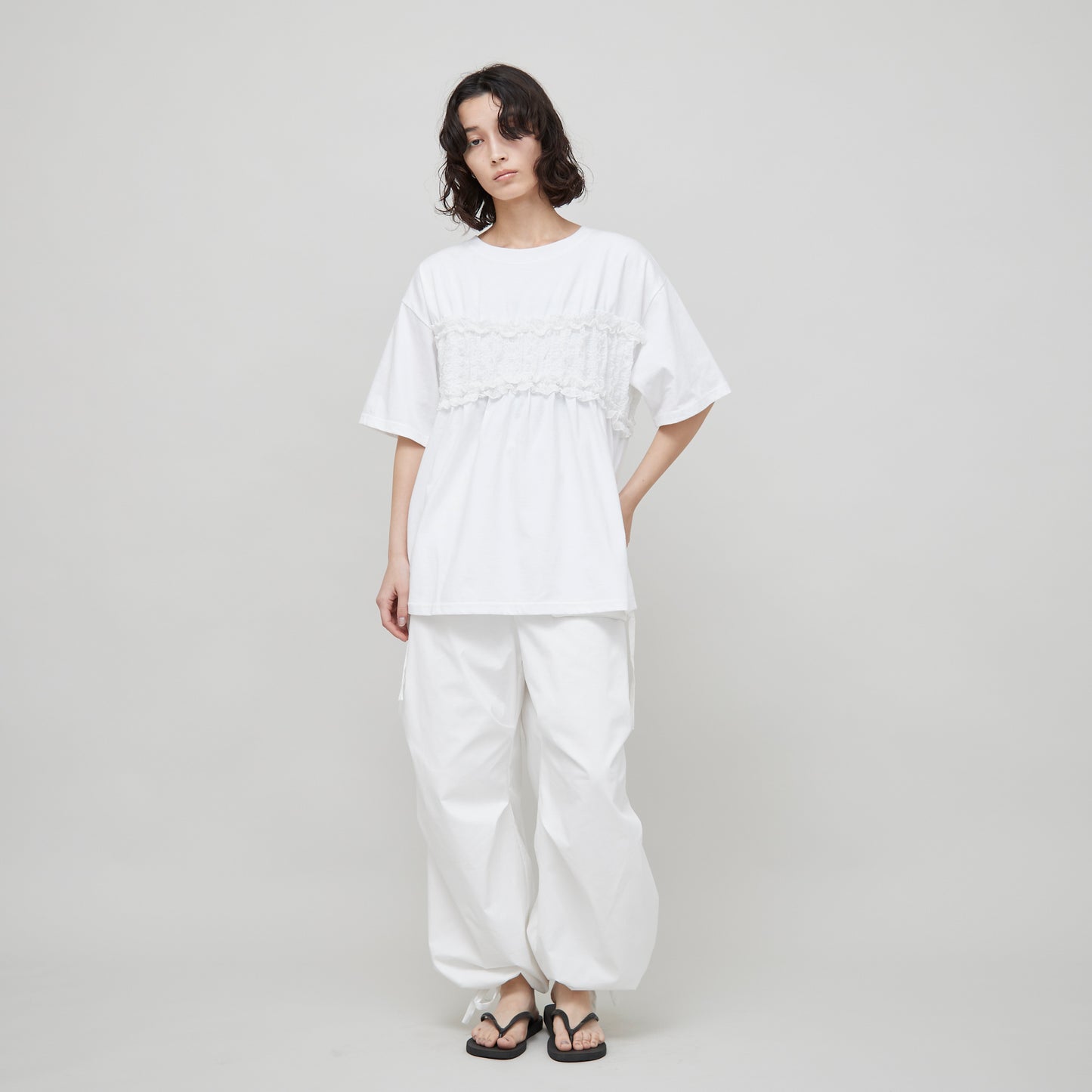 【50%OFF】Shirring Bustier T-shirt(シャーリングビスチェTシャツ)