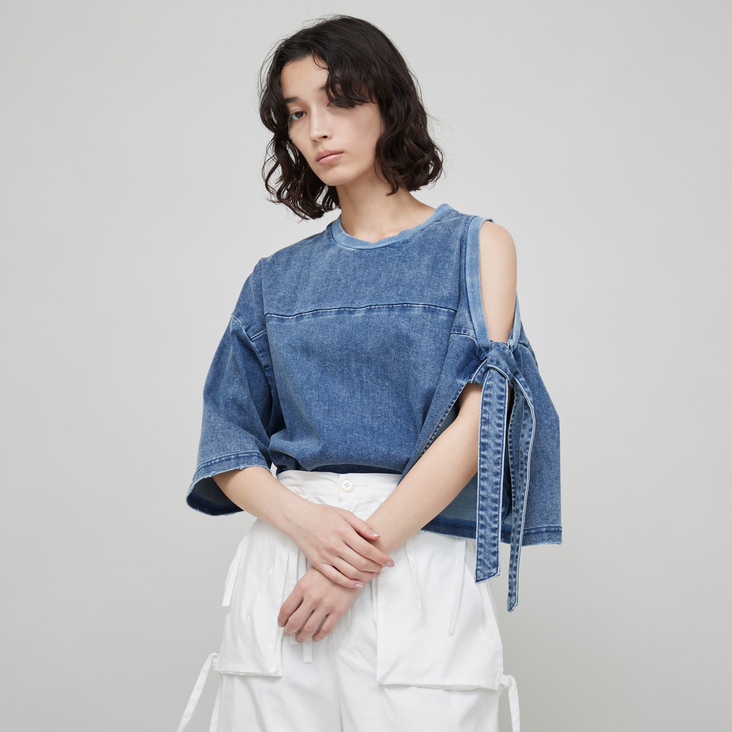 Shoulder Slit Denim T-shirt(ショルダースリットデニムTシャツ)