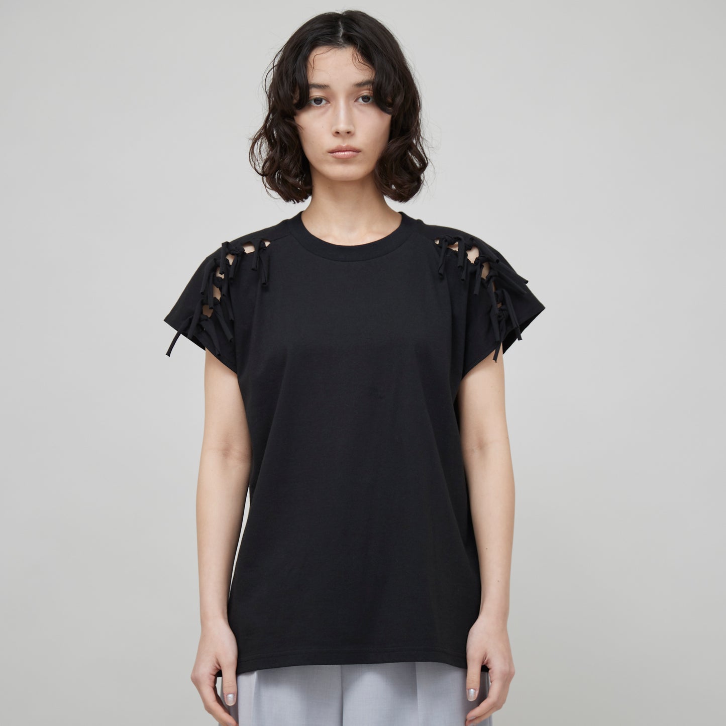 Shoulder Ribbon T-shirt(ショルダーリボンTシャツ)