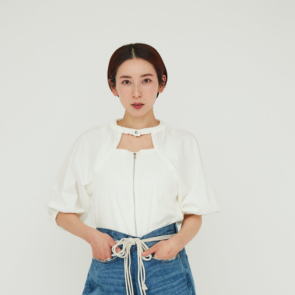 【30%OFF】Front Zip Cut and Sewn(フロントジップカットソー)