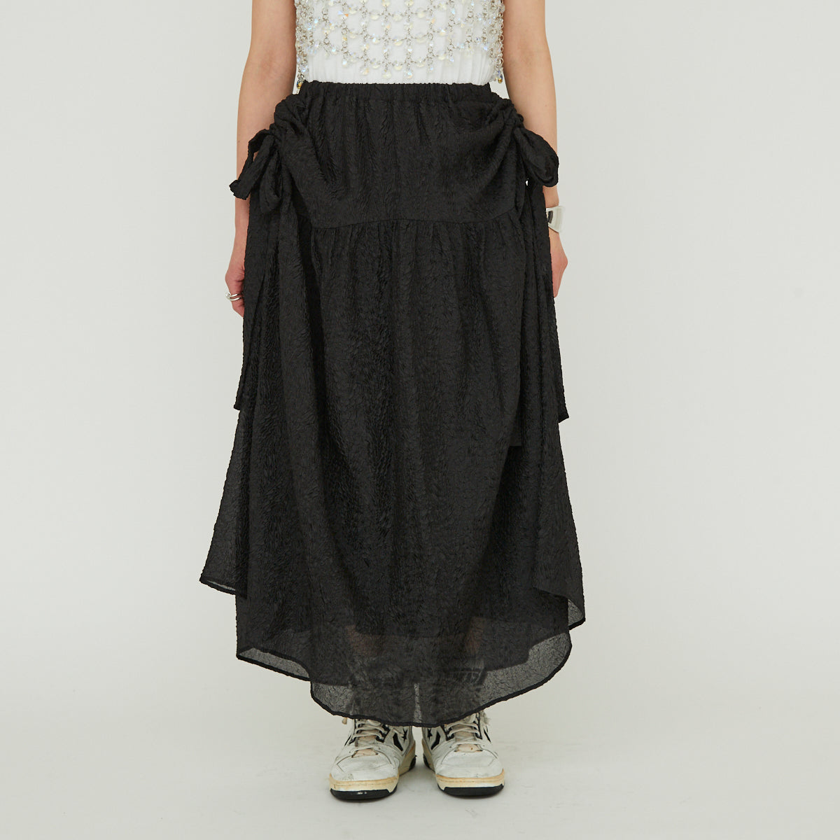 【30%OFF】Sheer Side Ribbon Skirt(シアーサイドリボンスカート)