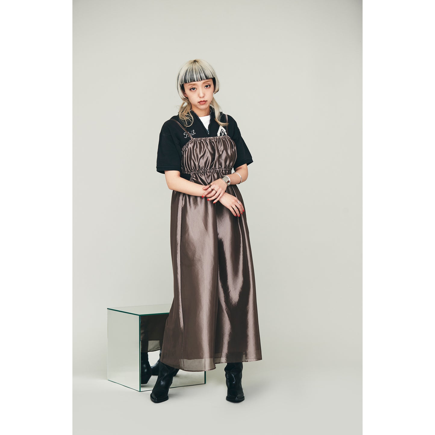 【40%OFF】Glossy Camisole Onepiece(グロッシーキャミソールワンピース)