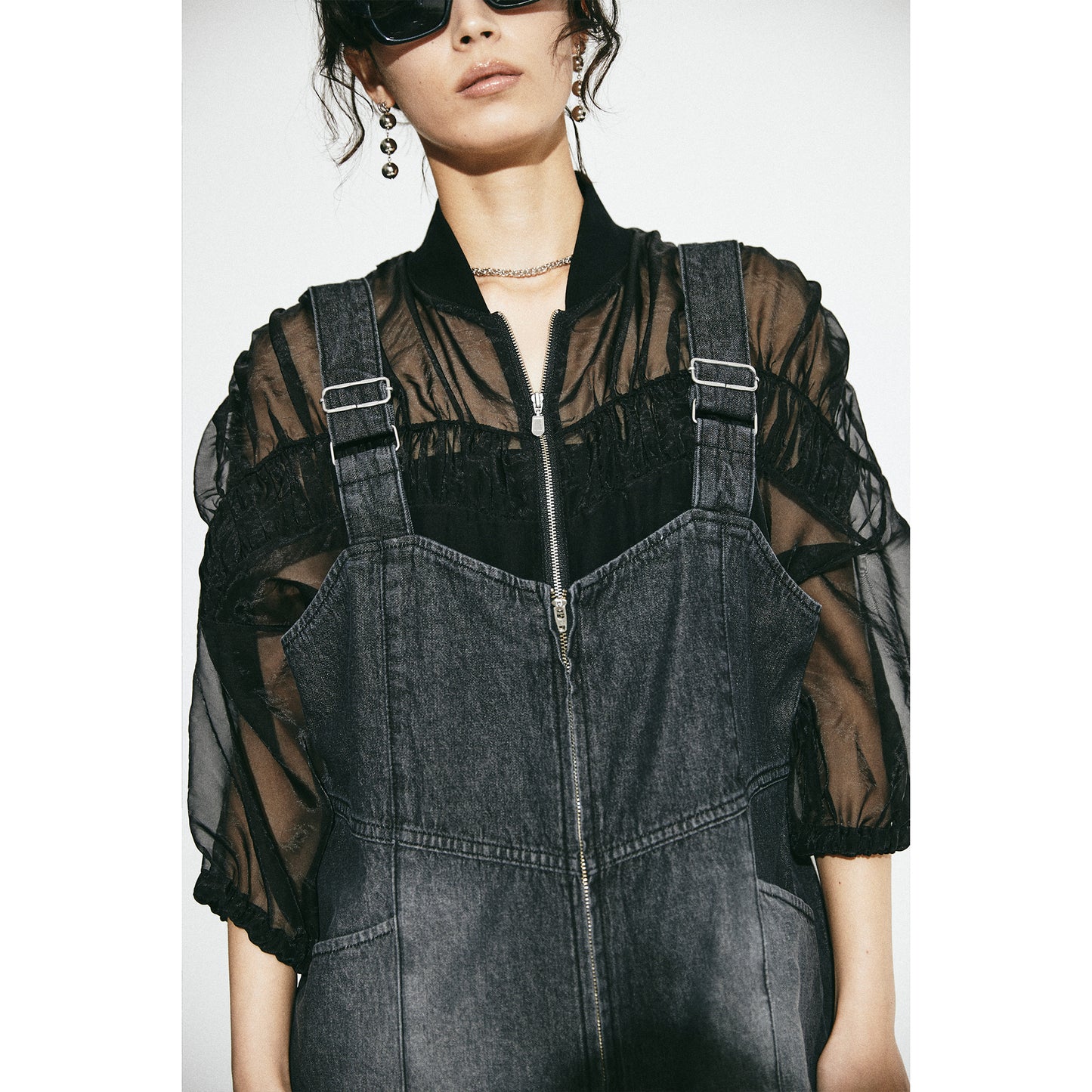 Front Zip Denim All in one(フロントジップデニムオールインワン)